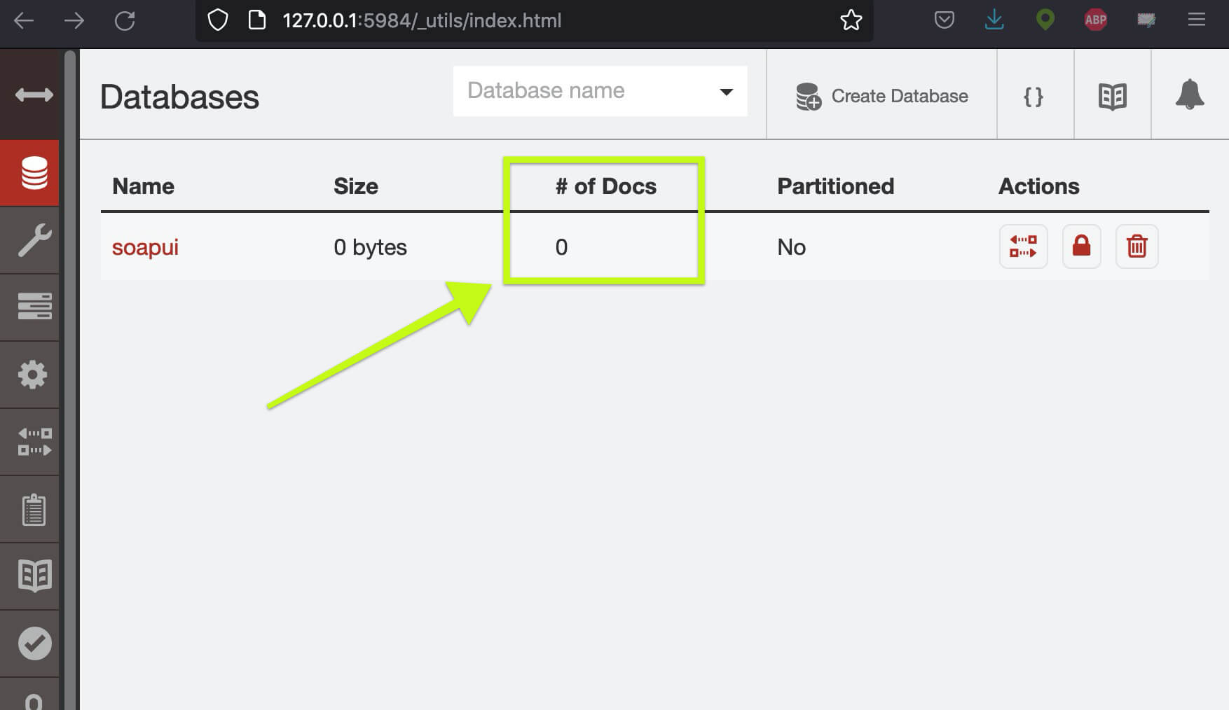 CouchDB soapUI database example