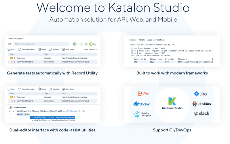 Katalon Studio Welcome Screen