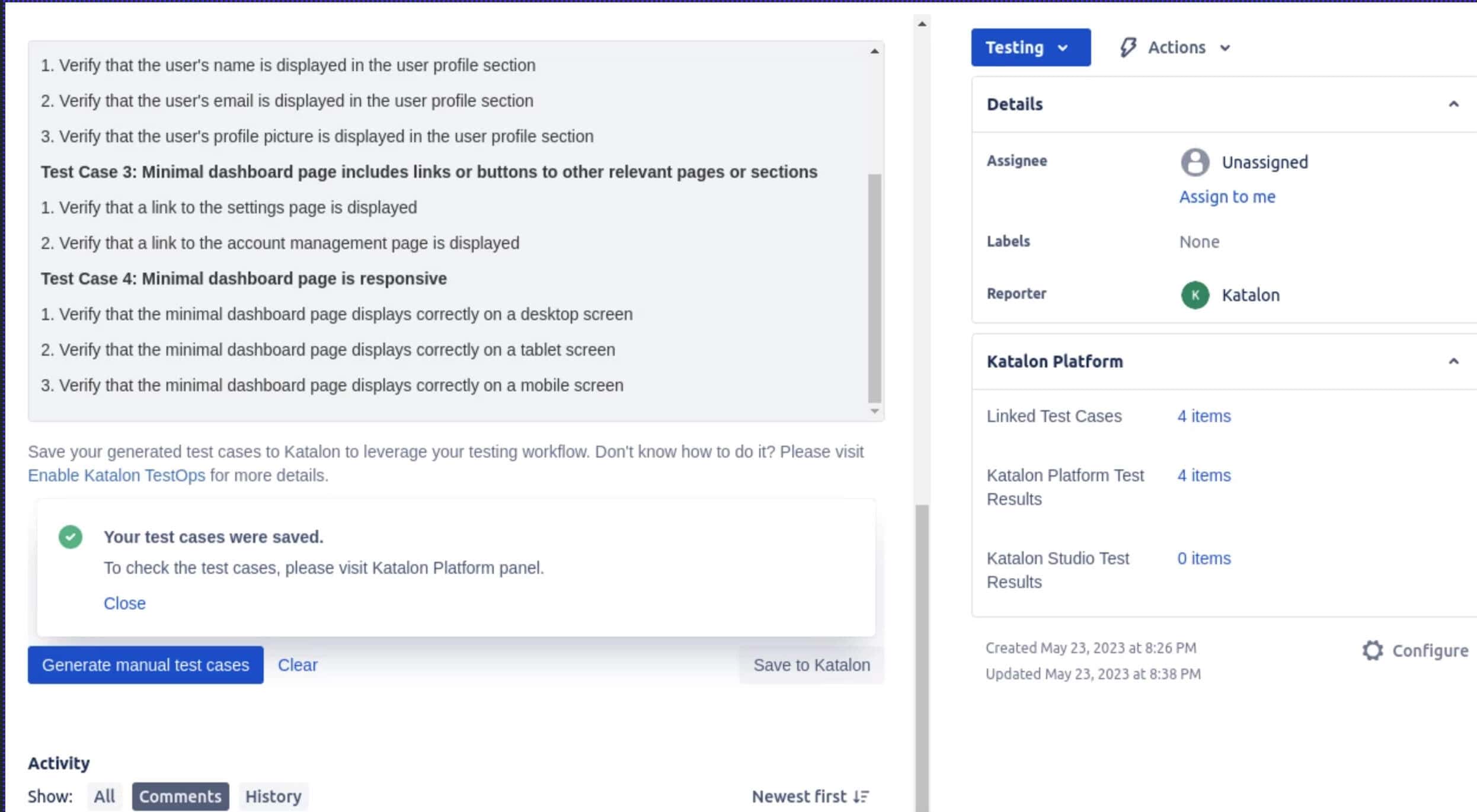 Katalon Jira AI Plugi