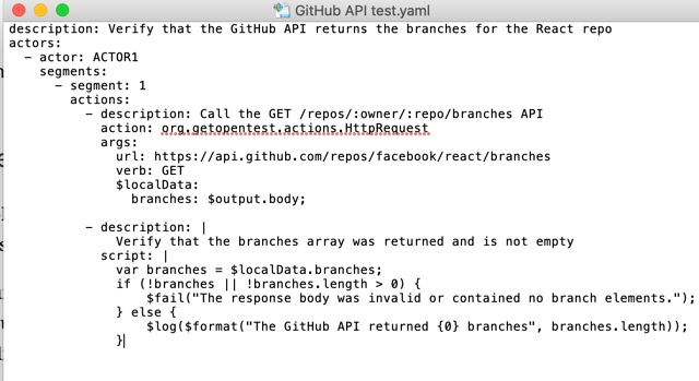 Open Test Yaml