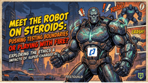 The Manual Tester on AI Model Robot Comic